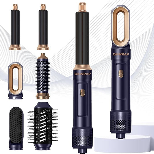 6 in ONE Blow Dryer Brush,Air Curling Iron Round Brush for Blow Out 1000W,Ionic Hair Dryer Brush for Women, Blowout Brush Air Styler Curler