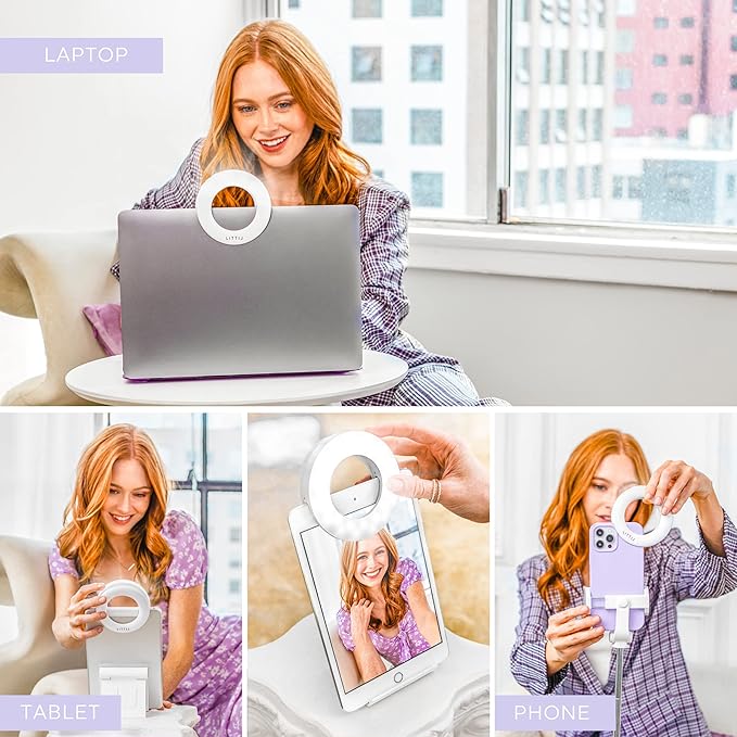 Selfie One - Ring Light for Phone, iPhone, Android or Laptop | 3 Adjustable Light Modes | Rechargeable Batteries | Clip On Design | Perfect for Beauty, Influencers, Creators
