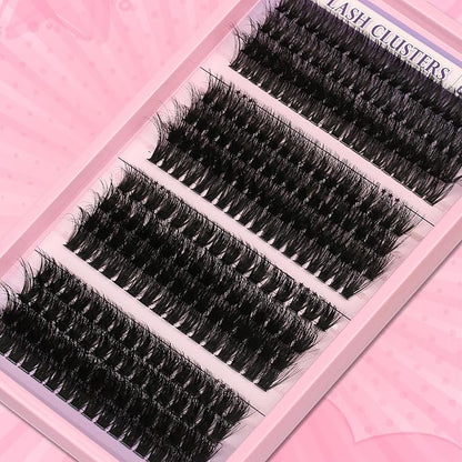 280 Pcs Lash Clusters Extensions Kit - 60D 80D 100D 120D Faux Mink Individual Eye Lash 12-18mm Clusters with D Curl Fluffy Wispy Lash Clusters for Lash Extension at Home