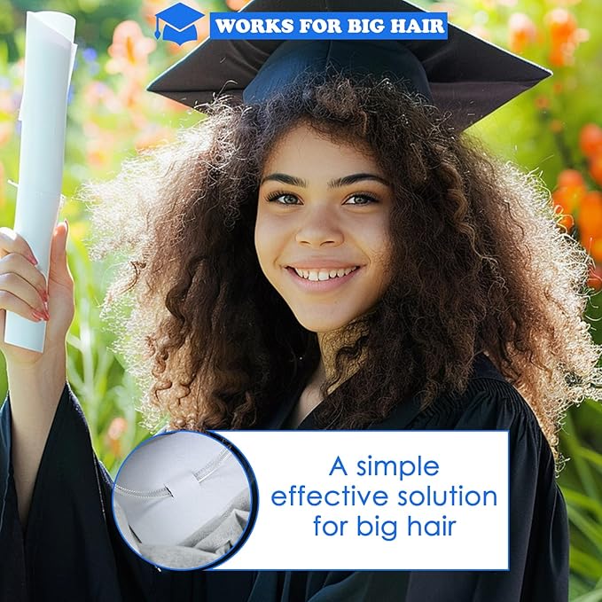 2 Pcs Graduation Cap Headband, Firm Anti-fall Hair Band for Graduation Cap, Hat Accessories for Graduates, Students, Girls, Women(Clear)