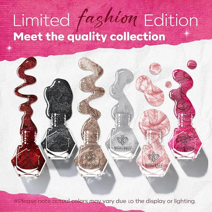 modelones Nail Polish Set, 6 Colors Cat Eye Silver Black Shimmer Glitter with Magnet Quick Dry Nail Polish Set Bulk Manicure Diy Nail Art Salon Home Gift for Women Girl