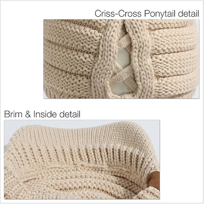C.C Hatsandscarf Exclusives Women's Ribbed Knit Hat with Brim (YJ-131)(YJ-2023)
