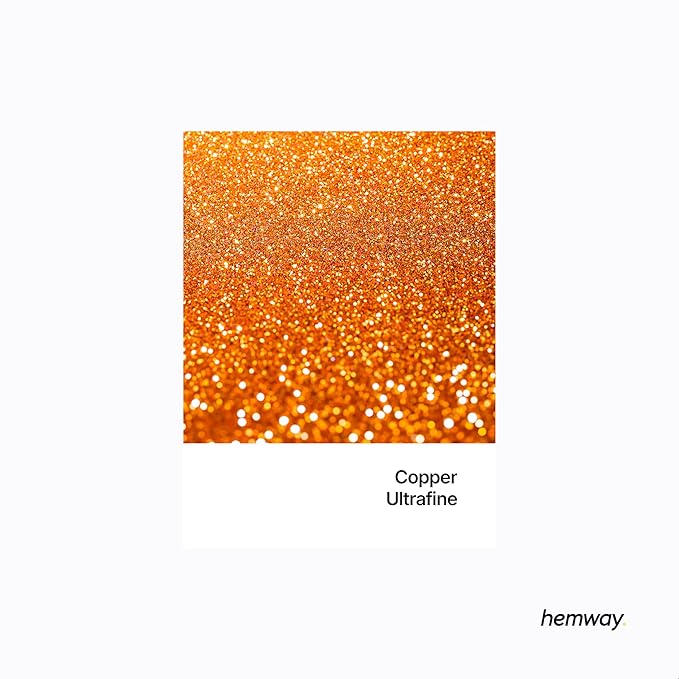 Hemway Premium Ultra Sparkle Glitter Multi Purpose Metallic Flake for Nail Art, Cosmetic Graded, Makeup, Festival, Party, Hair, Body and Eyes 100g / 3.5oz - Copper