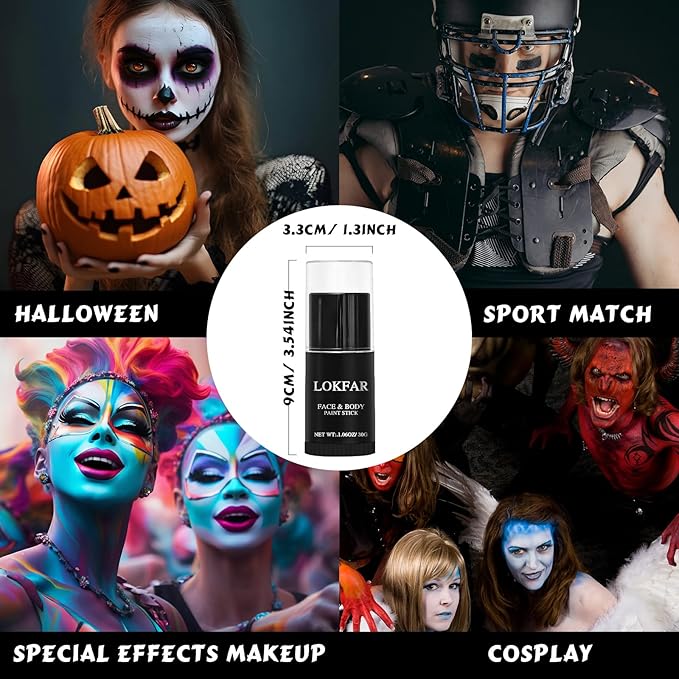 Orange Face Body Paint Stick, Eye Black Stick for Sports, Waterproof Full-Coverage Orange Face Makeup for Halloween Pumpkin Cheetah Lion Tige Cosplay Makeup
