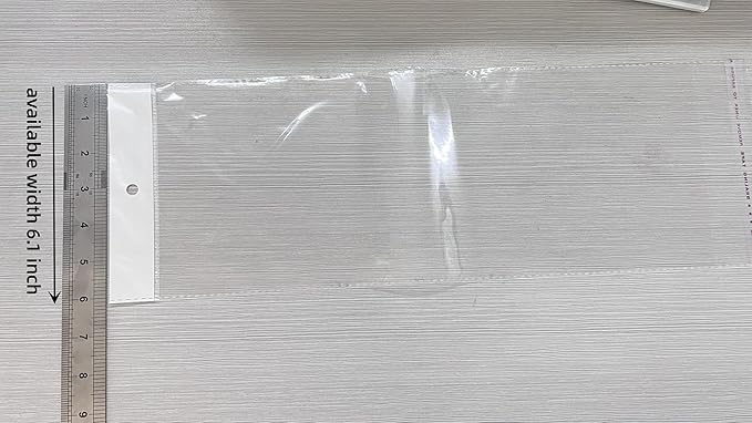 PABCK 100 Pack (Available Size 6.1x15.7 inch) Clear Self Adhesive Straight Hair Packaging Bags with Hang Hole Wigs Hair Storage Beauty Personal Care Hair Care Extensions Wigs Accessories