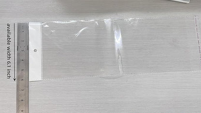 PABCK 100 Pack (Available Size 6.1x15.7 inch) Clear Self Adhesive Straight Hair Packaging Bags with Hang Hole Wigs Hair Storage Beauty Personal Care Hair Care Extensions Wigs Accessories