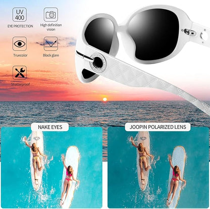 Joopin Big Womens Sunglasses Polarized Trendy Sun Glasses Large Rectangle UV Protection Rhinestone Sunnies