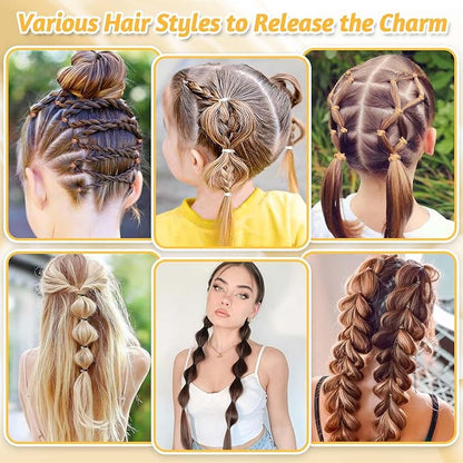 2800Pcs Neutral Color Rubber Bands for Hair, Small Elastic Hair Ties with Organizer Box Mini Plastic Hair Bands with Hair Tie Cutter Hair Styling Accessories Tool Set for Girls Kids Baby Toddler Women