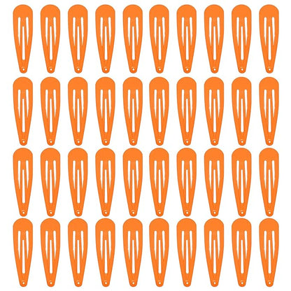 40 Counts Orange Color Metal Snap Hair Clips 2 Inch Barrettes for Women Accessories