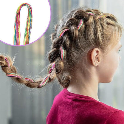 30 Pieces Colorful Hair Wrap String For Braids Assorted Gradient Hair Rope Band Multi Rainbow Braiding Hair Tie for Women Girls DIY Ponytail Braids Fashionable Hair Styling Accessories(Style 1)