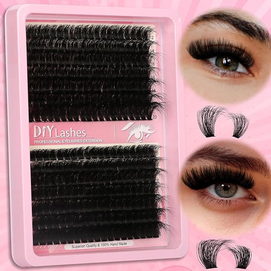 280 Pcs Lash Clusters Extensions Kit - 80D 100D 12-20mm Faux Mink Individual Eye Lash Clusters with D Curl Fluffy Wispy Lash Clusters for DIY Lash Extension at Home
