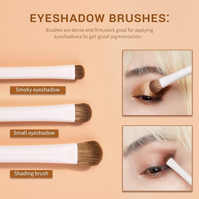 Jessup Precision Makeup Brushes 10Pcs Eye Makeup Brush Set Premium Synthetic Eyeshadow Concealer Eyeliner Eyebrow Blending Highlight Brush, Light Grey T330