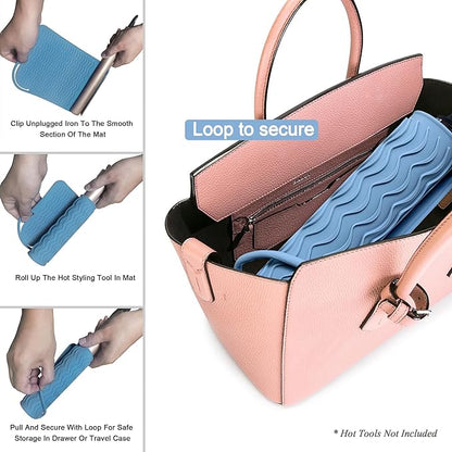 11" X 7.5" Large Heat Resistant Silicone Mat for Hair Styling Tools, Hair Straightener Pad, Curling Iron Mat, Flat Iron Mat, Hot Iron Holster Pad Counter Cover for Travel Vanity Salon
