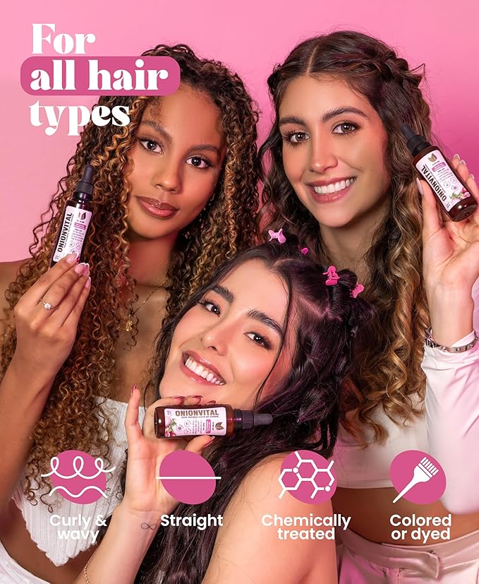 Onionvital Hair Serum with Onion, Rosemary, Biotin & Arginine – Hydrating Serum for Scalp & Hair Care, 60ml