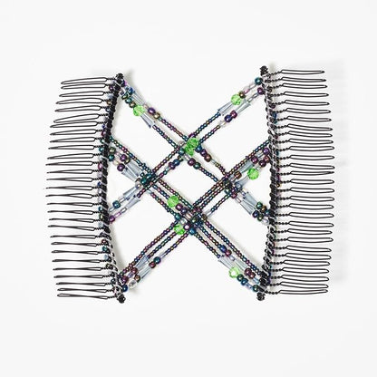 Stretchy No-Slip Hair Clip for Thick, Wavy Naturally Curly, Kinky Hair - Updos in Seconds, No Damage, Creases, or Pain - Comfy UpDo, Ponytail, French Twist, Bun (Sea Lake - Large)