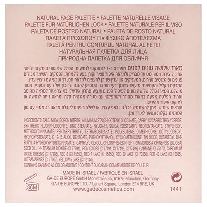 GA-DE Glow FX Natural Face Palette - Blush for Cheeks, Bronzer Powder, and Highlighter Makeup - Enriched with Jojoba Oil - 135 Cool and Cozy - 0.42 oz