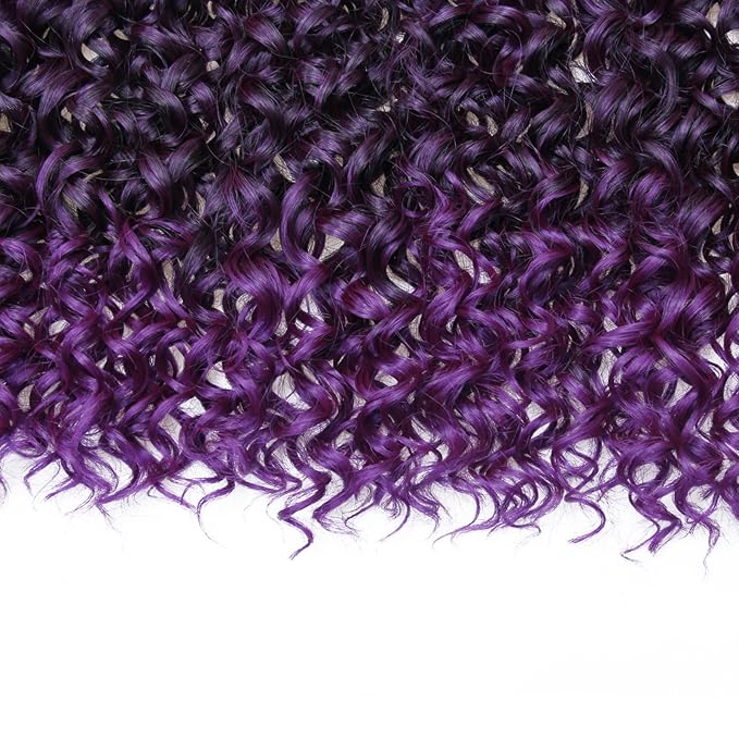 8 Packs Curly Crochet Hair GoGo Curl Crochet hair for Black Women Deep Wave Braiding hair,Synthetic Bohemian Crochet Braid Water Wave Crochet hair Extensions (Purple, 14inch)