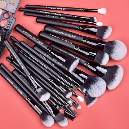 29pcs Black Professional Makeup Brush Set Kabuki Powder Concealers Eye shadows Blush Eyeliner Eyebrow Contour Eye blending Brushes