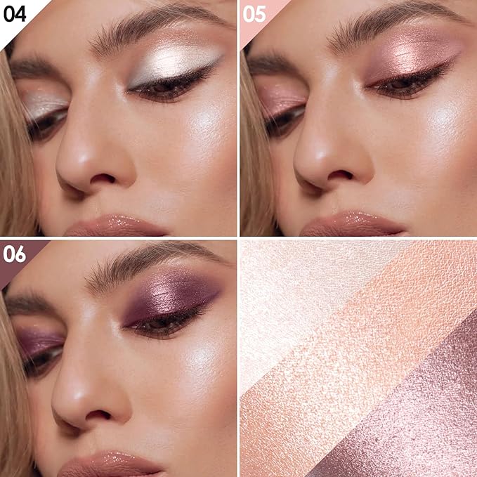 3 PCS Gel Eyeshadow Stick,Cream Matte and Shimmer Eyeshadow Pencil,Waterproof & Smudge-Proof Highlighter Makeup Pen,Long Lasting Shimmer Finishing and Create Resistant,N-Twilight Garden