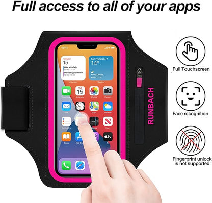 Armband for Samsung Galaxy S25/S24/S23/S22/S21/S20/S10/S9/S8,Galaxy A01/A8/A10e/A20e/A41/M01/Xcover 5,Water Resistant Sport Armband with Zipper Slot for Galaxy Buds (Pink)