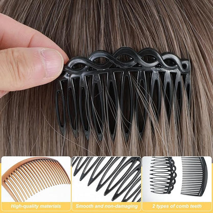 12PCS French Comb Small Plastic French Twist Comb Clips and Pins, Side Hair Combs for Women Girls Decorative Vintage Fine Style Bridal Hair Styling Accessories(9/11 /23 Teeth Side)