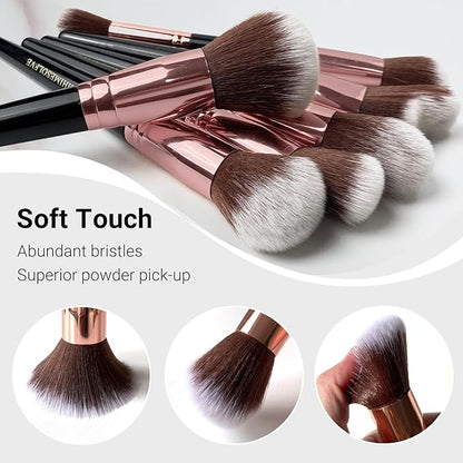 Makeup Brush 15Pcs Eye And Face Professional Makeup Brush Set, makeup brushes with lash comb, Makeup Brushes soft makeup brushes set, Eye Shadow Brush With Storage Bag and 5 beauty eggs