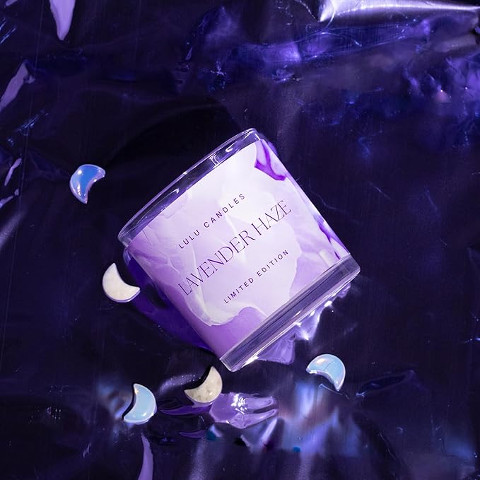 Lulu Candles | in The Clouds Collection | Lavender Haze | Spring Candle | Hand Poured in The USA | Highly Scented & Long Lasting (9 Oz. Gift Box)
