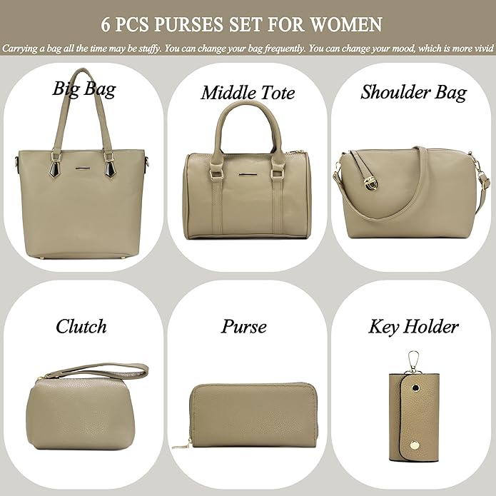 2E-youth Designer Purses and Handbags for Women Satchel Shoulder Bag Tote Top Handle Bag