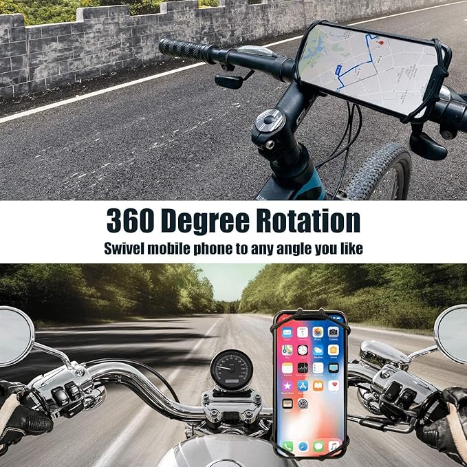 2-1 Running Armband + Bike Phone Holder : Detachable & 360° Rotatable Cell Phone Arm Bands Case Universal for iPhone 16 15 14 13 12 Pro Max Plus Samsung Galaxy S24 for Workout Exercise Sports