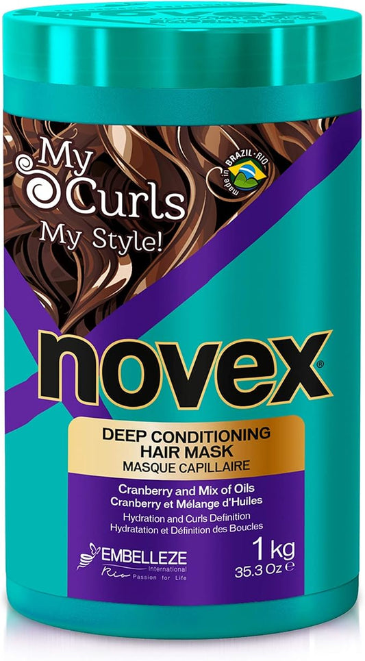 Novex My Curls Deep Conditioning Mask, 35 oz - Enhanced with a Mix of Oils and Cranberry Extract (Suitable for All Curls)