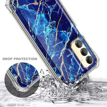 Designed for Samsung Galaxy A16 5G/4G Phone Case, Magnetic Compatible with MagSafe, [Raised Corners Drop Protection] Shockproof Protective Bumper Cover (Marble Sapphire)
