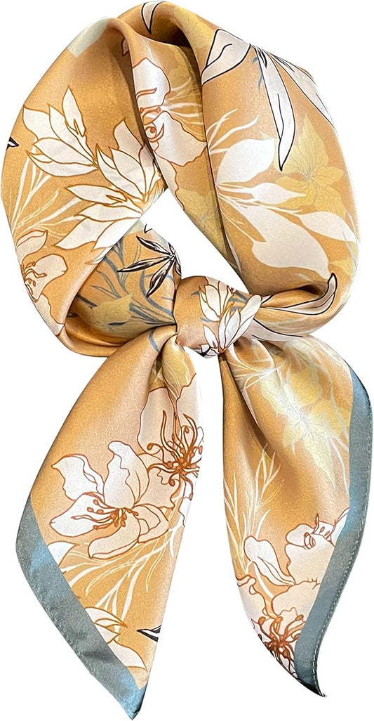 100% Pure Mulberry Silk Scarfs 26"x26" Square Scarf Women Neckerchief Headscarf hair scarf bandana Gift Packed