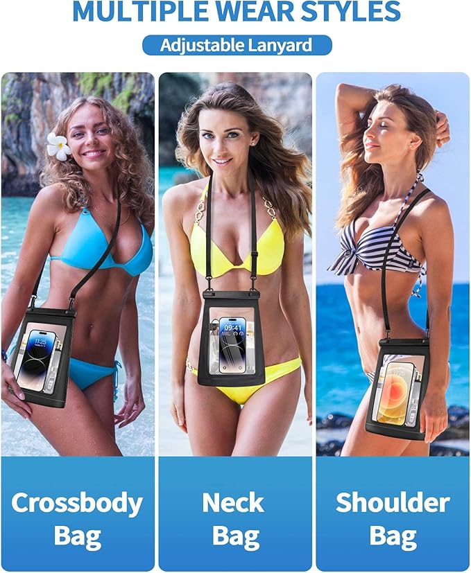 2L Waterproof Phone Pouch Floating - Waterproof Bag Dry Bag for Kayaking Beach, Cruise Ship Essentials 2025 IPX8 Large Water Proof Bags for iPhone 16 15 14 13 12 Pro Max Galaxy Pixel White