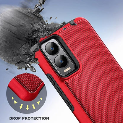 Designed for Cricket Debut S3 Phone Case (U572AC), AT&T Vista 2 (2024 U572AA) Case, [9FT Military Grade Drop Tested] Full-Body Protective Dual Layer Hybrid Shockproof Phone Case (Red)