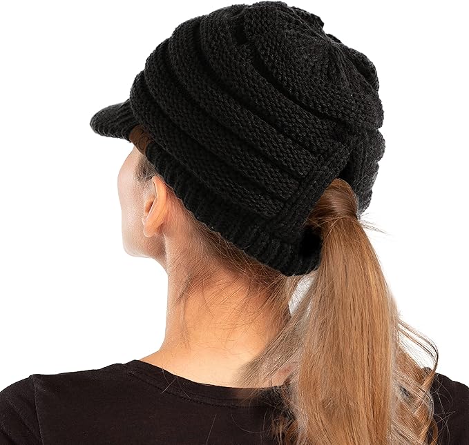 C.C Hatsandscarf Exclusives Women's Ribbed Knit Hat with Brim (YJ-131)(YJ-2023)