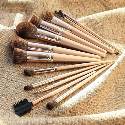 BEAKEY Vegan Makeup Brush Set: Soft Synthetic Brushes for Foundation & Eyeshadow, High-Density, Precise, Easy to Clean, Durable Handles