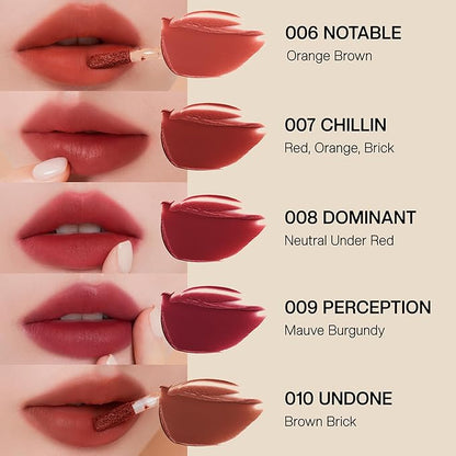 Objet Lip Stain (Unique Paint Tube Design) – Velvet Matte Tint, Long-Lasting Waterproof Lipstick, Hydrating Korean Makeup, Red & Rose Gloss, K-Beauty Tinted Lipstain (08 DOMINANT)