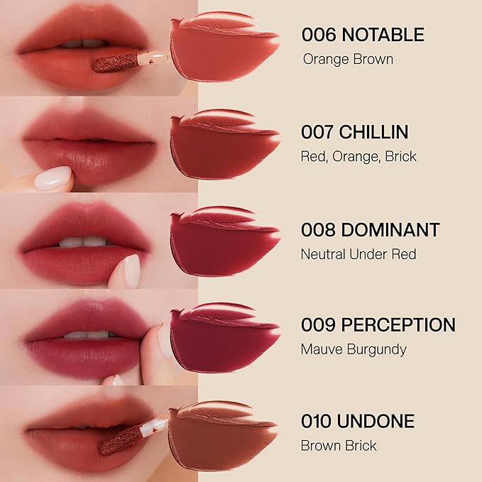 Objet Lip Stain (Unique Paint Tube Design) – Velvet Matte Tint, Long-Lasting Waterproof Lipstick, Hydrating Korean Makeup, Red & Rose Gloss, K-Beauty Tinted Lipstain (09 PERCEPTION)