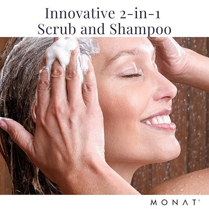 MONAT Scalp Purifying Scrub - w/Rejuveniqe® Deeply Cleanses, Purifies & Soothes Leaving Hair Cleansed & Fresh. Dissolves Dead Skin Cells & Restores Balance to the scalp. - Net Wt. 134 ml/4.5 fl. oz.