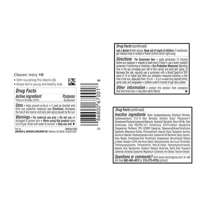 Neutrogena Healthy Skin Liquid Makeup Foundation with Broad Spectrum SPF 20 Sunscreen, Medium Coverage Foundation with Nourishing Pro-Vitamin B5, Classic Ivory 10, 1 fl. oz