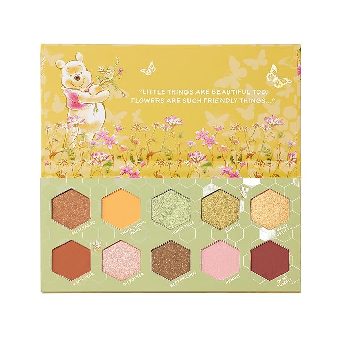 ColourPop Winnie the Pooh Bundle – Sweet As Can Bee Eyeshadow Palette (0.4 oz) & Hunny Pot Lip Scrub & Mask Set (2 Count) – Honey-Inspired Makeup & Lip Care Duo