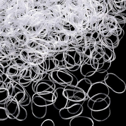 1000 Mini Rubber Bands Soft Elastic Bands for Kid Hair Braids Hair (Clear)