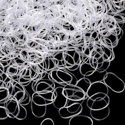 1000 Mini Rubber Bands Soft Elastic Bands for Kid Hair Braids Hair (Clear)