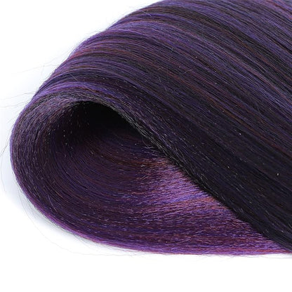 Ombre Pre stretched Braiding Hair, 36 Inch 3 tones Braid Hair Extensions, 8 packs Multi Color blend braiding hair pre-stretched, Crochet Hair Braiding(36''-8packs,1b/purple/burg)