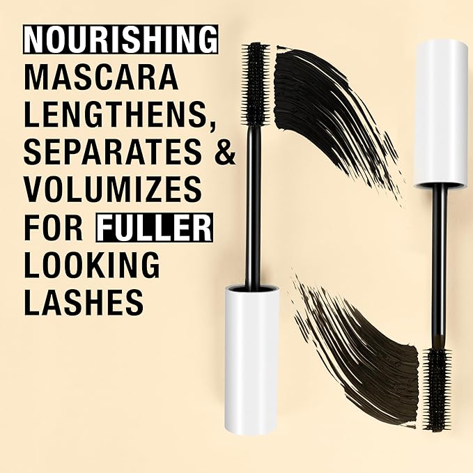 Neutrogena Healthy Definition Mascara - Defines, Lifts, Curls, Lengthens & Volumizes Lashes - Dual-Sided Mascara Comb + Brush for Natural Application - Black Brown, 0.27 oz