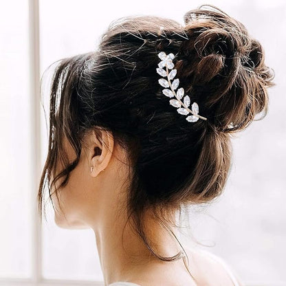 2PCS Rhinestone Hair Pins, Crystal Hair Clips, Handmade Cute Hair Barrettes, Hollow Geometric Hairpins, Elegant Metal Hairpin Hair Accessories Headwear Styling Tools, Gifts for Women Girls (TypeC)