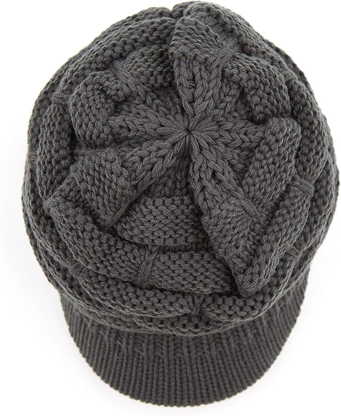 C.C Hatsandscarf Exclusives Women's Ribbed Knit Hat with Brim (YJ-131)(YJ-2023)