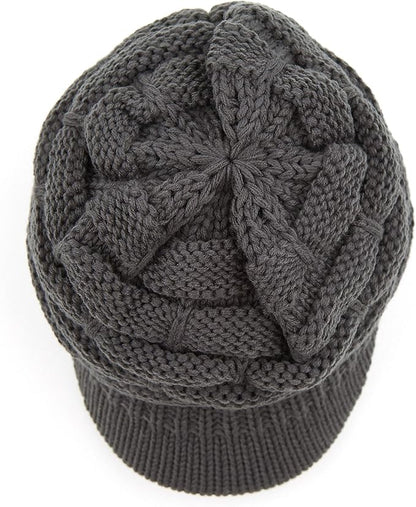 C.C Hatsandscarf Exclusives Women's Ribbed Knit Hat with Brim (YJ-131)(YJ-2023)