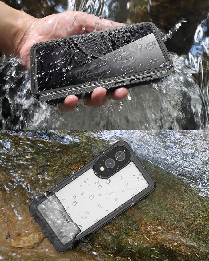 Miimall for Samsung Galaxy S25 Edge Case Waterproof,IP68 Underwater,360 Full Body Heavy Duty Protection,Built-in Lens&Screen Protector,Military Shockproof Dropproof Dustproof Case for S 25 Edge,Black
