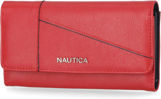 Nautica Money Manager RFID Slim and Small Wallet for Women - Credit Card Holder with Coin Purse and Zipper Wallet, Women's Clutch Organizer